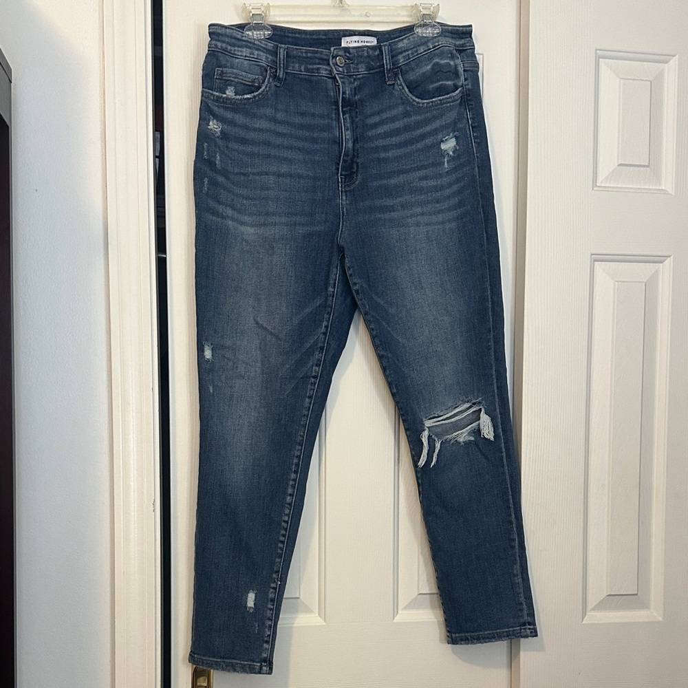Flying Monkey Dark Blue Distressed Skinny Jeans